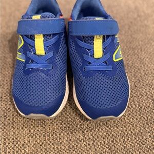 Blue and Yellow Sneakers with Velcro Closure and Breathable Mesh SZ 7.5